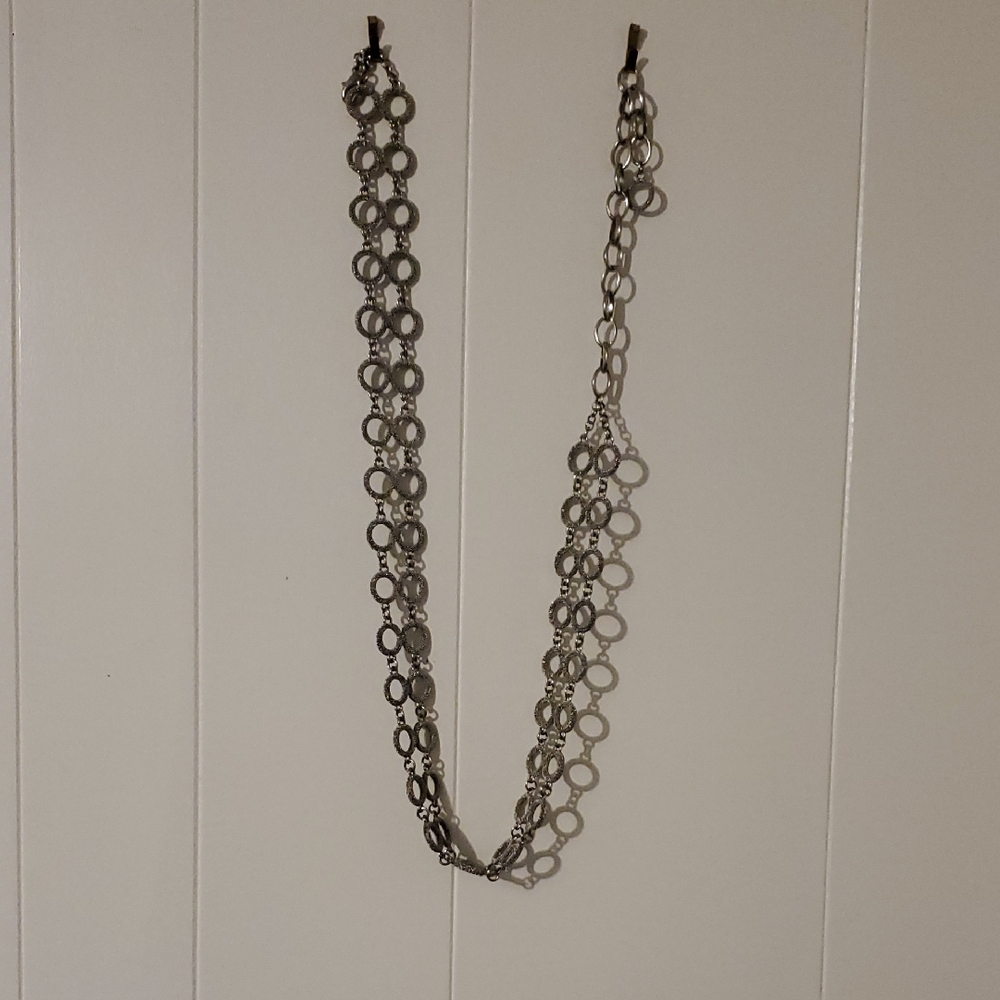 Elegant Silver Chain Belt 1.5 Inch Width 30 Length Add 9 Inch End